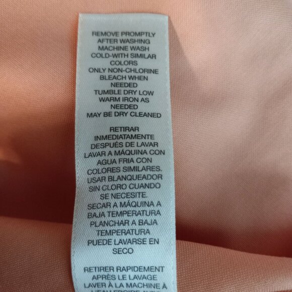 Chicos Size 2 Large Blouse Womens Orange No Iron Cotton - Picture 9 of 12